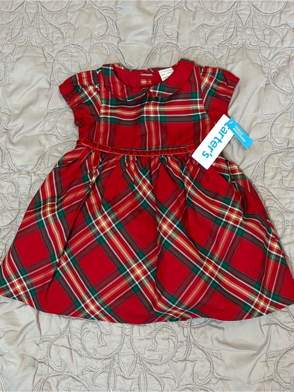 Carter’s Baby Girl Dress 6 Months Plaid Sateen Holiday Special Occasion 6M Red